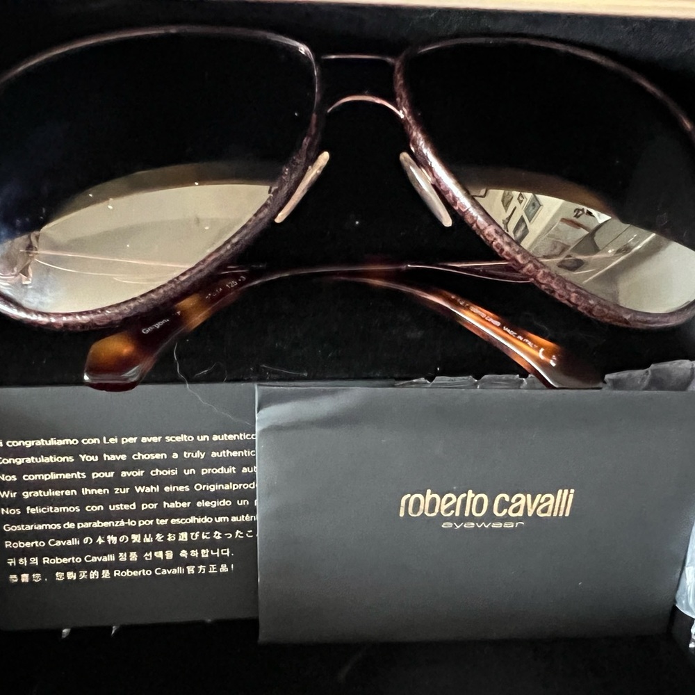 Roberto Cavalli 💯% Authentic Gorgona Aviator Sunglasses w/case 😎 Pre-Loved/EUC❤️